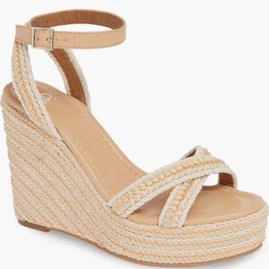 BP Gabby Woven Wedge Sandals in Natural Woven